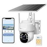 runofast 4G LTE Cellular Security Camera Wireless No WiFi Needed Solar-Powered Wireless Outdoor Security Camera with PIR Motion Sensor, 2K HD Night Vision, Remote Access, 2-Way Audio, Pan and Tilt
