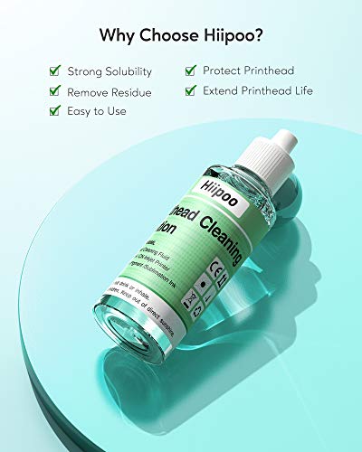 Hiipoo Universal Printhead Cleaning Kit Compatible for HP Canon Brother Inkjet Printers,Work with 8600 8610 ET-2650 WF-2650 WF-2750 WF-7710 WF-7720 ect, High Efficiency Premium Syringe, 100ML