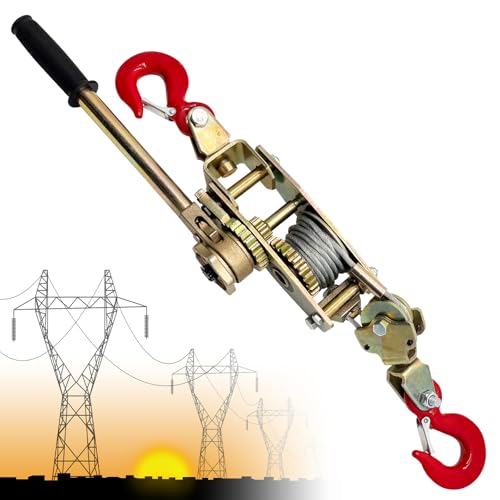 YAOYAOO Treuil Manuel 4T, Tire Fort Manuel avec 2 Crochet Treuil de Traction, Palan Manuel à Corde pour Sauvetage des Véhicules, Déplacer Articles, Transporter des Bûches