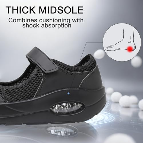Image of Git-up Women's Arch Support Walking Shoes, Breathable Wide Toe Box Nursing Work Shoes for Plantar Fasciitis