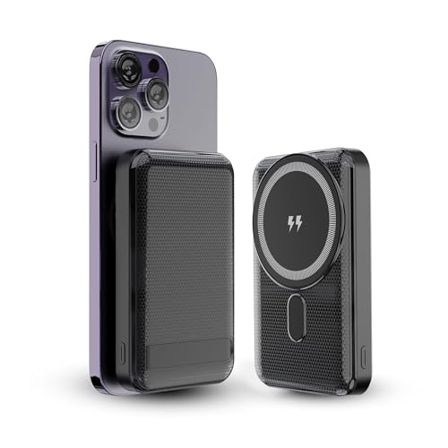 Image of Kratos 22.5w Fast Charging wireless power bank for iPhone,10000mAh,USB Type C Connector,15w Wireless Output,for magsafe powerbank for iphone 12&above,All wireless Enable phone of Samsung,Oneplus,Black