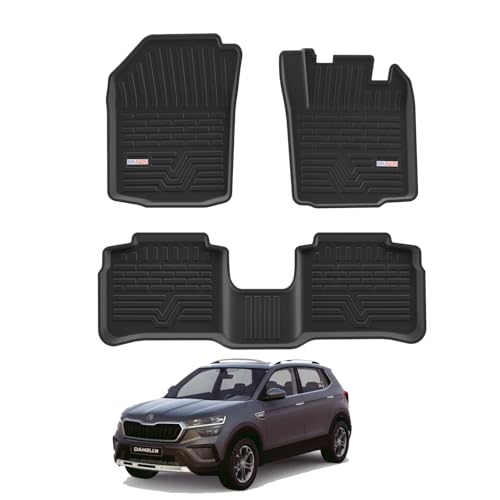 Image of Kushaq TPE Car Mats - All Weather Resistant Car Floor Mats | Anti Slip Full Coverage 3D Car Foot Mat | Waterproof Durable | Easy to Clean & Dust Free - Kushaq (2021-Present)