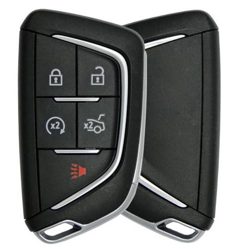 Image of iJDMTOY Real /Genuine Gloss Black Carbon Fiber Key Fob Shell Cover, Compatible with 2020-up Cadillac ATS CT4 CT5 CT6 XT4 XT5 XTS Smart Key Fob