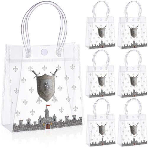 Sunnymove 24 Pcs Knight Medieval Party Favor Bags Transparent PVC Bags