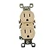 Leviton 5320-TCP Residential Grade Impact-Resistant Straight Blade Duplex Receptacle 15 Amp 125 Volt NEMA 5-15R Light Almond