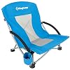 KingCamp Beach Chair, Camping Chair, Low and Foldable with Cup Holder and Mesh Backrest