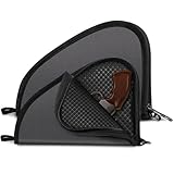 FINPAC Pistol Rug Case, Tactical Firearm Cover Soft Gun Grey Storage Pouch with D-Ring & Padded Lining for Compact and Full-Size Handguns (Small)