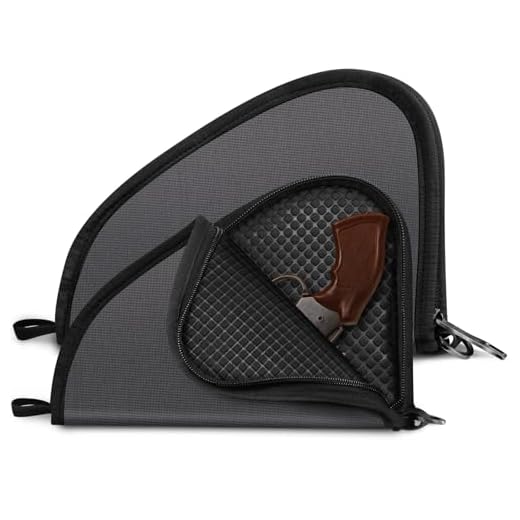 FINPAC Pistol Rug Case, Tactical Firearm Cover Soft Gun Grey Storage Pouch with D-Ring & Padded Lining for Compact and Full-Size Handguns (Small)