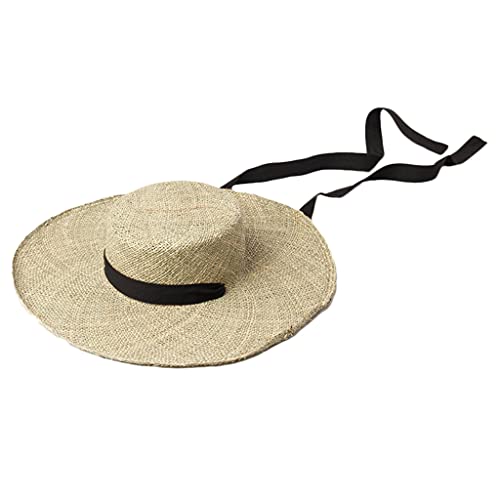 Chapeau de paille femme à large bord pour protection UV et plage