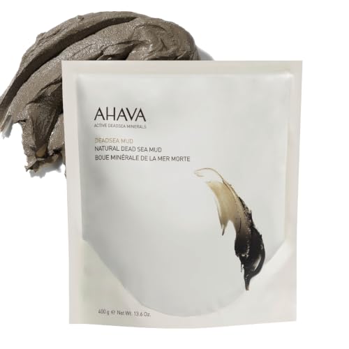 AHAVA Natürlicher Totes Meer Schlamm für den Körper - Schwarzer, Cremiger Schlamm, Reinigt, Weicht Auf & Verfeinert Haut, lindert Unbehagen, mit Meeresmineralien & Osmoter, 13.6 oz