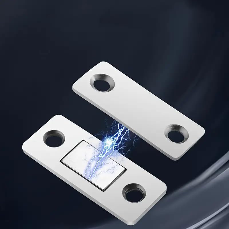 2 Pack Alloy Magnetic Door Catches Latch- Invisible Strong Adhesion, Drill-Free Mount, Seamless Release - Ideal for Cabinets, Wardrobes, Sliding Doors - Home Improvement Hardware, Effortless Setup