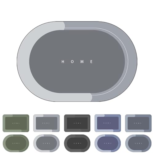 Modernized Magic Bath Mat, Quick Dry Non Skid Waterproof Comfort Standing Rug (Gray, 20 x 32 in)