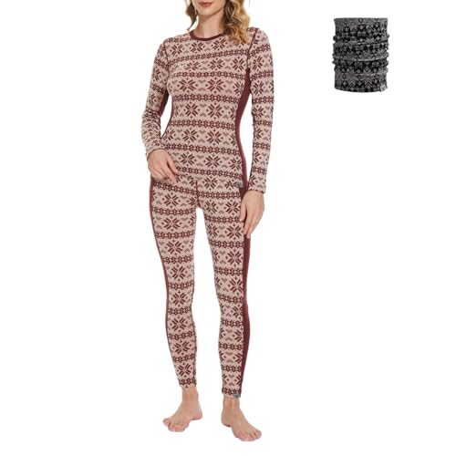 MERINNOVATION Merino Wool Base Layer Set for Women 100% Merino Wool Thermal Underwear Set Base Layer Top and Bottom