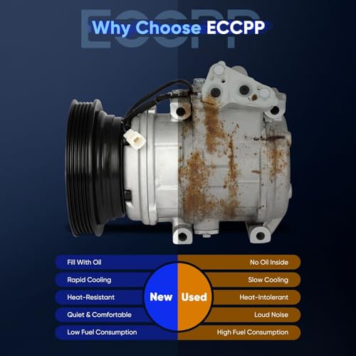 Image of ECCPP AC Compressor 1986-2001 for Toyota Camry Celica Solara 2.0L 2.2L | Fast Cooling AC Compressor with Clutch