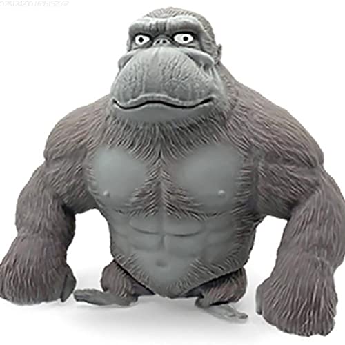 Weesey Gorilla Figure Toys, Anime Figure Toys Latex Monkey Gorilla Toys Jungle Animal Figurines for Kids for Kids Grey