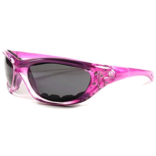 Stylish Rhinestone Motorcycle Foam Padded Womens Biker Sunglasses