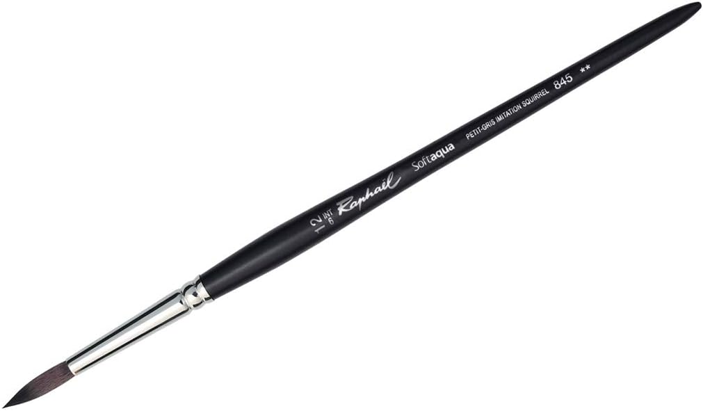 Raphael Softaqua Watercolour Round Brush No.12 |Ideal for Watercolor Paper, Mixed Media Pads, or Illustration Board with Watercolors, Gouache, Inks, and Watercolor Pencils.