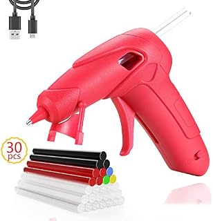 Cordless Hot Glue Gun with Glue Sticks (0.27 x 3.93 inch), USB Rechargeable