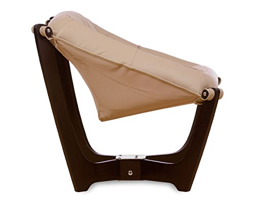 IMG Luna Low Back Latte Leather Chair - Prime P307 Latte Leather with Espresso Wood