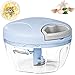 Produktbild Qiu's home Mini Gemüseschneider 3 Klingen Gemüse und Obst Zerkleinerer (330 mL)(Blau)