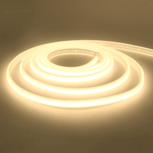 Migliori strisce led 220V KISUFU Luce al Neon 220V Strisce LED COB, Flessibile Striscia al neon Alta luminosità 288 LED/M,IP65 impermeabile,Striscia LED al neon a corda tagliabile per la decorazione di interni