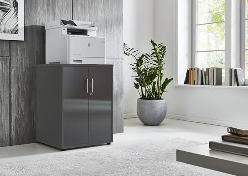 BMG Möbel Druckerschrank Bürokommode 74 cm hoch mit 2 Türen...