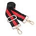 Wide Shoulder Strap Adjustable Replacement Guitar Style Cross body Handbag Purse Strap (Black red Black)