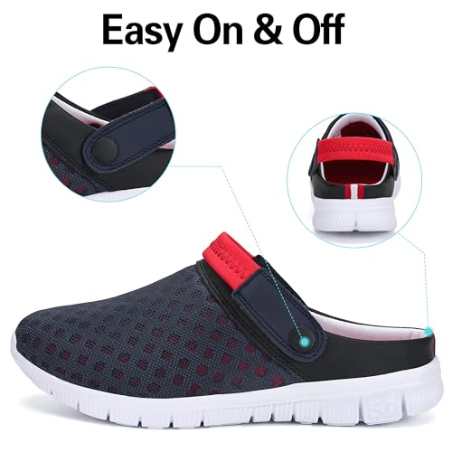 Sandalias de Playa Unisex Adulto Zuecos de Sanitarios Zapatillas Ligeros Respirable Zapatos Verano Rojo 40