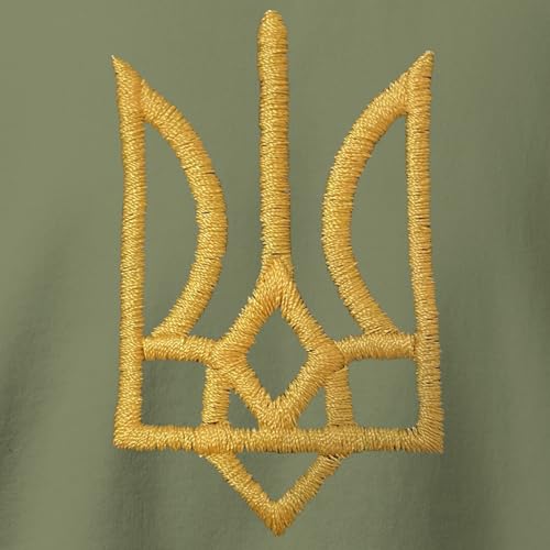 President Zelensky Ukraine - Yellow Embroidery Trident - Ukrainian Embroidered Tryzub Unisex Sweatshirt2