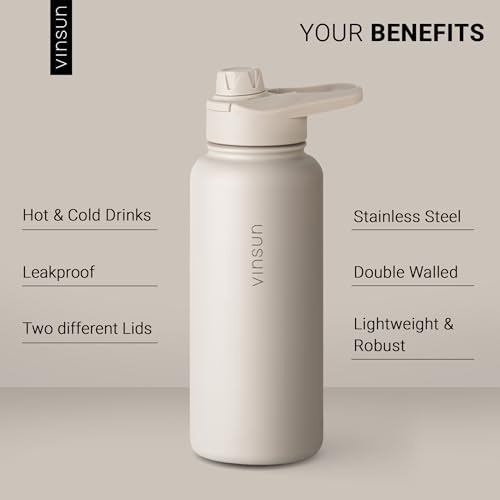 VINSUN 750ml Stainless Steel Water Bottle with Straw - Leakproof & BPA-Free - Insulated Drinking Bottle for Gym, Sport, School, Office - Image 3