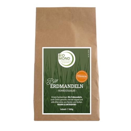 BIO Erdmandeln gemahlen Erdmandelmehl BIOMOND 500 Chufas Tigernuts frisch gemahlen Nussersatz glutenfrei Müslizusatz