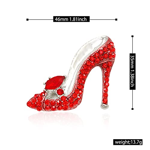 Image of High Heel Brooch Ladies Crystal Rhinestone High Heel Princess Shoes Women Stylish Charm Brooch Pin