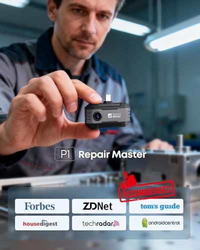 Image of Thermal Master P1 Thermal Camera for USB-C iPhone & Android, Grey | 320x240 Super Resolution, Hotspot Tracker, 3.6℉ Accuracy, -4℉-1112℉ High Temp, Plug&Play Infrared Imager for Home Inspection