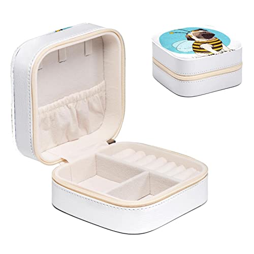Boîte à bijoux anti-nœud carlin et abeille pour ranger bagues et colliers