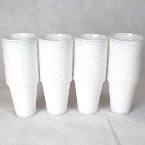 HOT BARGAINS, 1000 X White Plastic Cups 7oz Disposable Plastic Drinking Cups White Tumblers UK