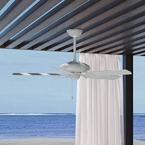Hunter Sea Air Indoor / Outdoor Ceiling Fan With Pull Chain Control, 52", White #TOP2