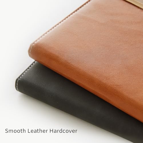 Lined-Journal-Notebook-A5-Hardcover-Notebooks-for-Work-188-Numbered-Pages-100-GSM-Thick-Paper-Leather-Journal-with-Pocket-Medium-College-Ruled-Diary-Notepad-for-Women-Men-School-Office-Brown