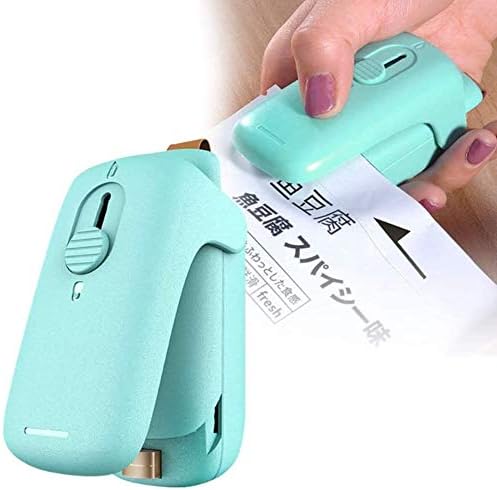Mini Bag Sealer,2 in 1 Heat Sealer with Cutter,Bag Heat Sealer Handheld Portable Vacuum Sealers for Chip Bags Plastic Bags Food Storage Snack Fresh Bag Sealer (Battery Not Included)