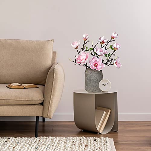 3Pcs Artificial Magnolia Stems Fake Real Touch Pink Flowers Magnolia Bouquet Silk Long Stem Magnolia Flowers For Home Office Wedding Table Store Floral Arrangements #TOP3