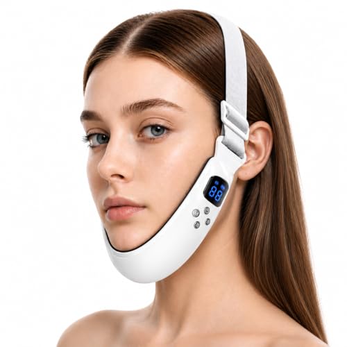 Electric Double Chin Reducer & V-Face Machine with 6 Modes and 12 Gear Adjustable Intensities - for Jawline Improve and Face Slimmer Helps Obtain V-Line