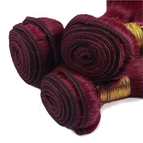 Straight Human Hair Bundles 99J Burgundy 26 28 30 Inch 12A Brazilian Virgin Remy Hair Extensions 3 Bundles Sleek Silky Weave for Black Women — view 4