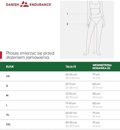 DANISH ENDURANCE Legginsy Damskie Sportowe, do Biegania, na Siłownie, Kieszeń, Termoaktywne