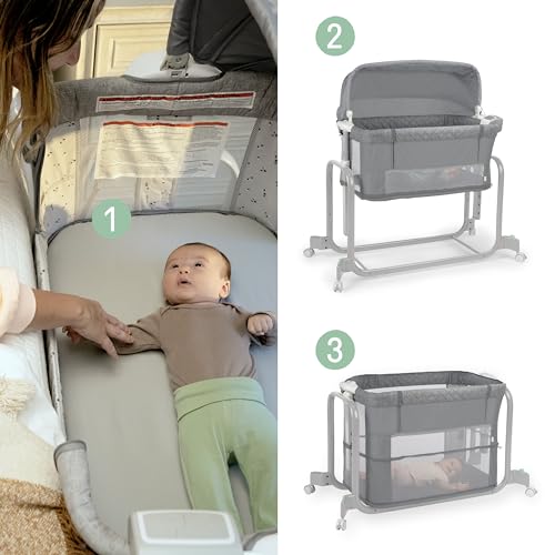 Ingenuity Dream Hero Starlight 3-in-1 Co-Sleeping Bassinet and Crib - Lume (Grey), Unisex, Newborn to 12 Months - image 4