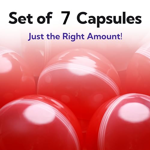 Image of Capsule Vending Machine Translucent-Red Round Capsules Empty 7 pcs 3.9 inch - Gumball Machine Capsules Easter Basket Stuffers Birthday Gifts - Pinata Stuffers Craft Supplies Claw Machine Refills