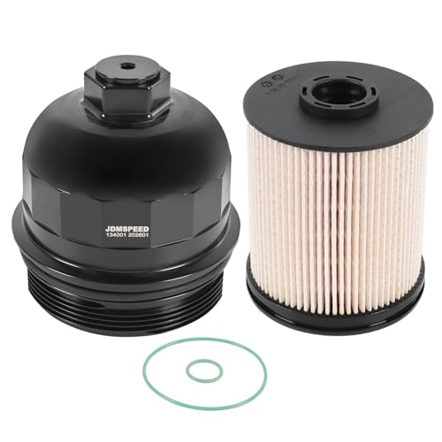 Fuel Filter Housing Cap 134001 with Fuel Filter TP1015 Replacement for Chevy Cruze Silverado 2500HD 3500HD Replacement for GMC Sierra 2500HD 3500HD Duramax 6.6L L5P Diesel Engine 2017-2024 Black Cap