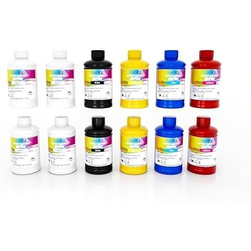 Lancelot DTF Ink 12x250ml (CMYK+2W) Set Vibrant & High Fluidity