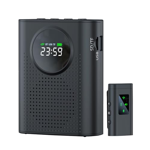 Amplificador de Voz para Profesores portátil con micrófono Lavalier,Amplificador de Voz inalambrico,microfono guia turistico,Altavoz Blutooth (10 W) con batería de Litio de 2600 mAh