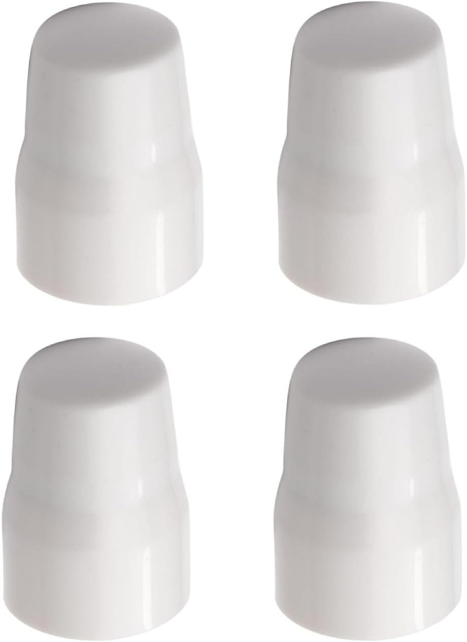 Merriway BH01946 (4 Pcs) Universal Push-Fit White Plastic Radiator Cap - Pack of 4 Pieces