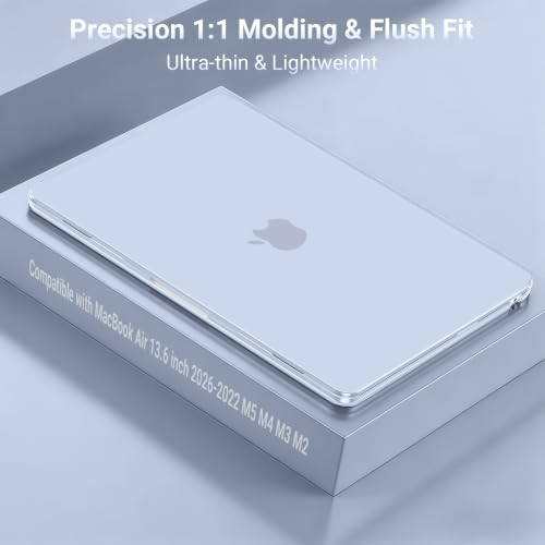 Image of MOSISO Compatible with MacBook Air 13 inch Case M5 2026 M4 2025 M3 M2 2024-2022 A3449 A3240 A3113 A2681,Hard Shell&Keyboard Cover&Screen Film&Pouch for MacBook Air 13.6 inch Case, Pastel Blue