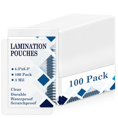 Image of 100 Pack 4 inchx 6 inch 3mil Thermal Laminating Pouches Photo Size Sleeves for Recipe Cards Laminate Pouches Clear Laminated Luggage Tags Printable Laminator Pouches for Recipe Permits Index Flash Cards